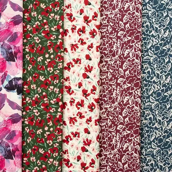 rayon fabric digital printing floral 100% rayon fabric for dress rayon printed fabric For Clothing